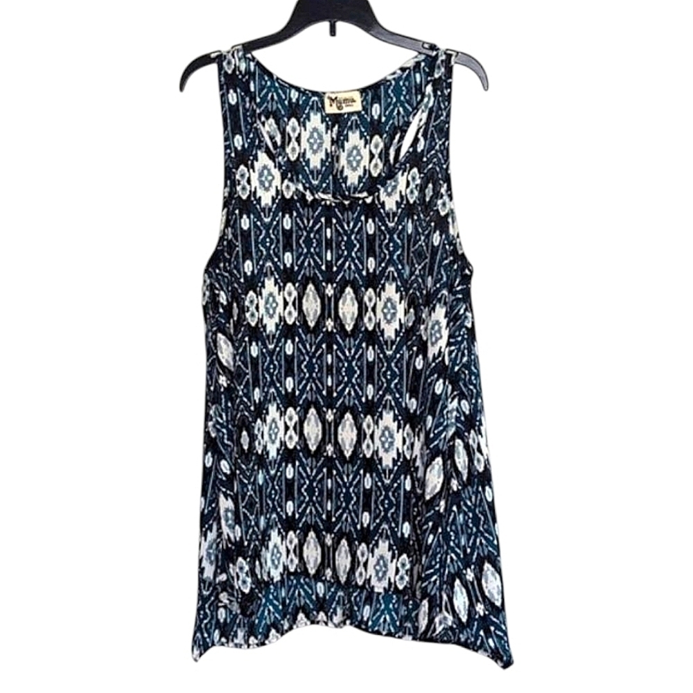 Show Me Your Mumu Caravan Racerback Tank Top Draped Hem S